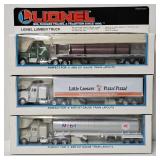 (3) c1992 Lionel O-Gauge Tractor Trailers (NIB)