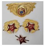 (4) Soviet Union Military Cap Devices/Cockades