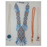 4 Native American Beaded Necklaces