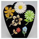 (6) Flower Pins/Brooches