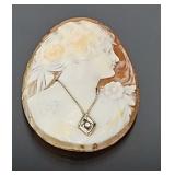 Large Victorian GF Angel Skin Cameo Brooch