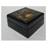 Asian Black Lacquer Dresser Box