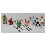 Antique Barclay Die Cast Skiers & Skaters