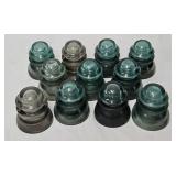 (11) Whitall Tatum Telegraph Pole Glass Insulators