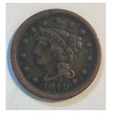 Coin - 1849 Large Cent