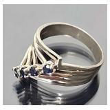Sterling Silver & Blue Sapphire Ring