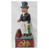1980's Cast Iron Uncle Sam Mechanical Coin Bank