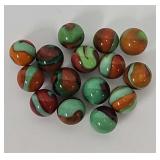 5/8' Antique Machine Made Green Dragon? Marbles