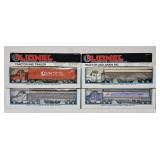 Train-  (4) Lionel Die Cast Tractor Trailers (MIB)