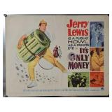 1962 'It's Only Money' Half Sheet Movie Poster