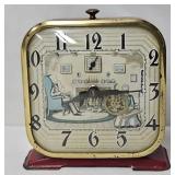 Mid Century Lux Spinning Wheel Alarm Clock, Works