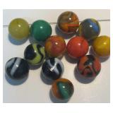 (12) 5/8' Antique Machine Made Marbles