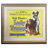 c1955 'Lady & the Tramp' Half Sheet Movie Poster