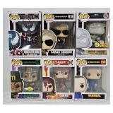(6) Funko Pop Movie & Marvel Series Figures (MIB)