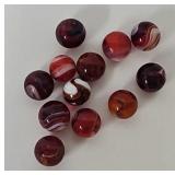 5/8' Antique Machine Made Oxblood Type Marbles