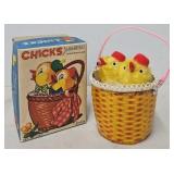 1960's Inakita Japan Mechanical Chicks in A Basket