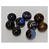 (9) 5/8' Antique Machine Made Marbles