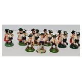 (9) German Erzgebirge Hand Carved Wooden Figures