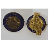 (2) 1915 Pan Pacific Exposition Enamel Lapel Pins