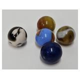 (5) 3/4' Antique Machine Made Marbles