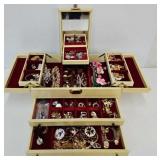 Jewelry Box w/Jewelry & Watches