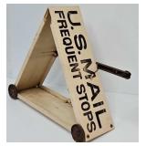 US Mail Frequent Stops 3 Sided Triangular Sign