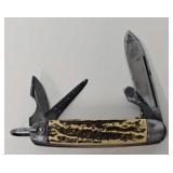 Military - Utica Bone Handle 4-Blade Pocket Knife