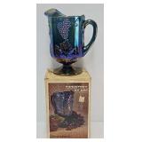 Indiana Blue Carnival Glass #225 Pitcher (MIB)