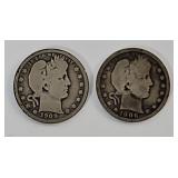 Coin - 1906 & 1909 Barber Silver Quarters