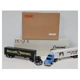 (2) 1:64 Die Cast Mack Truck Tractor Trailers