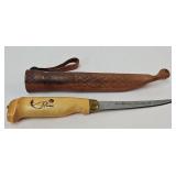 J. Martini Finland Filet Knife w/Leather Sheath