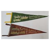 1936 & 1937 Great Lakes Exposition Felt Pennants