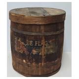 Antique 16"H x 15" Dia. Wooden Barrel w/Lid