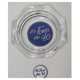 1940 Ford Dealer Promo Ashtray & Pinback Button