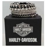 Harley Davidson Chain Link and Rhinestone Bracelet
