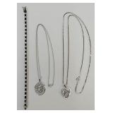 (2) Vintage Sterling Silver Necklaces & Bracelet