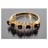 14KT Gold, Diamond & Sapphire Ring