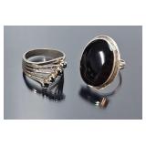 (2) Designer Sterling Silver Rings