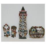 (4) German Kuhn Zinn Pewter Christmas Ornaments