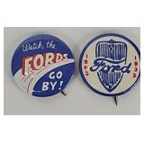 (2) c1930ï¿½s Ford Motor Co. Pinbacks