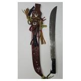 Alimex  #152 Machete & Leather Scabbard
