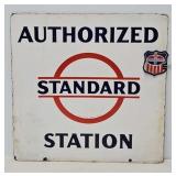 1930ï¿½s 18ï¿½x18ï¿½ Standard Oil & Gas Porcelain Sign