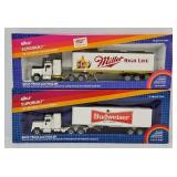 Siku Die Cast Miller & Budweiser Tractor Trailers