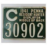 1941 Pennsylvania Resident Hunting License