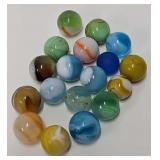 (18) 1/2' & 5/8' Antique Machine Made Marbles