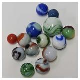(14) 1/2' to 1' Antique Machine Made Marbles