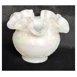Fenton Pearl Opal Rose Bowl