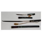 Military - (2) Miniature Omor Japan Katana Swords