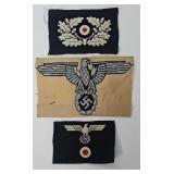 Military - (3) WWII German Patches