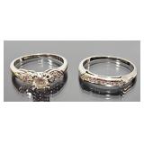14KT Diamond Engagement & Wedding Band Set